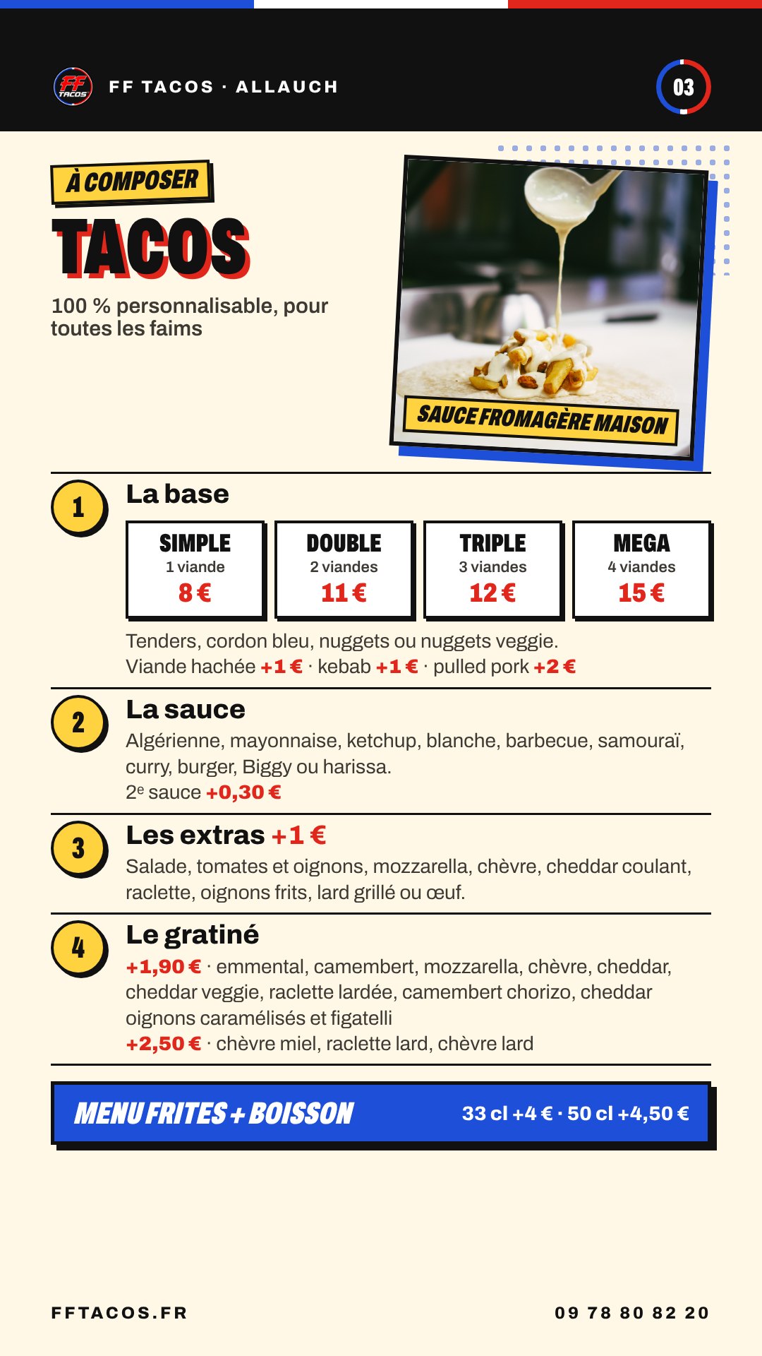 FF Tacos Allauch, Tacos à composer
