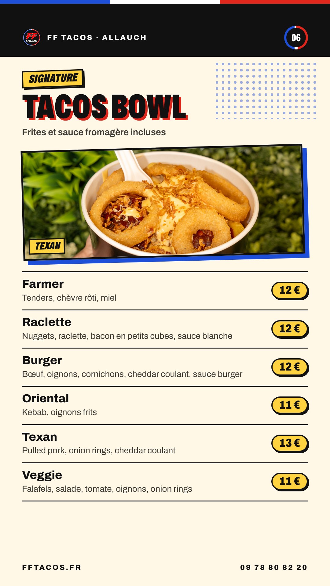 FF Tacos Allauch, Tacos bowl signature