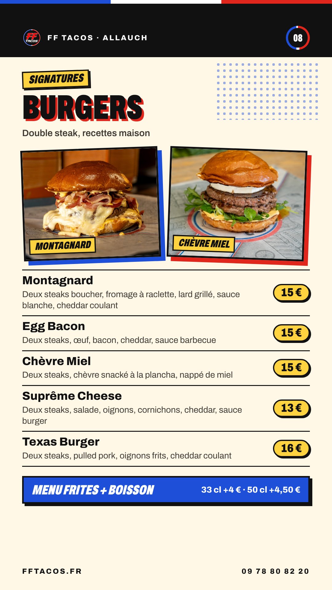 FF Tacos Allauch, Burgers signatures