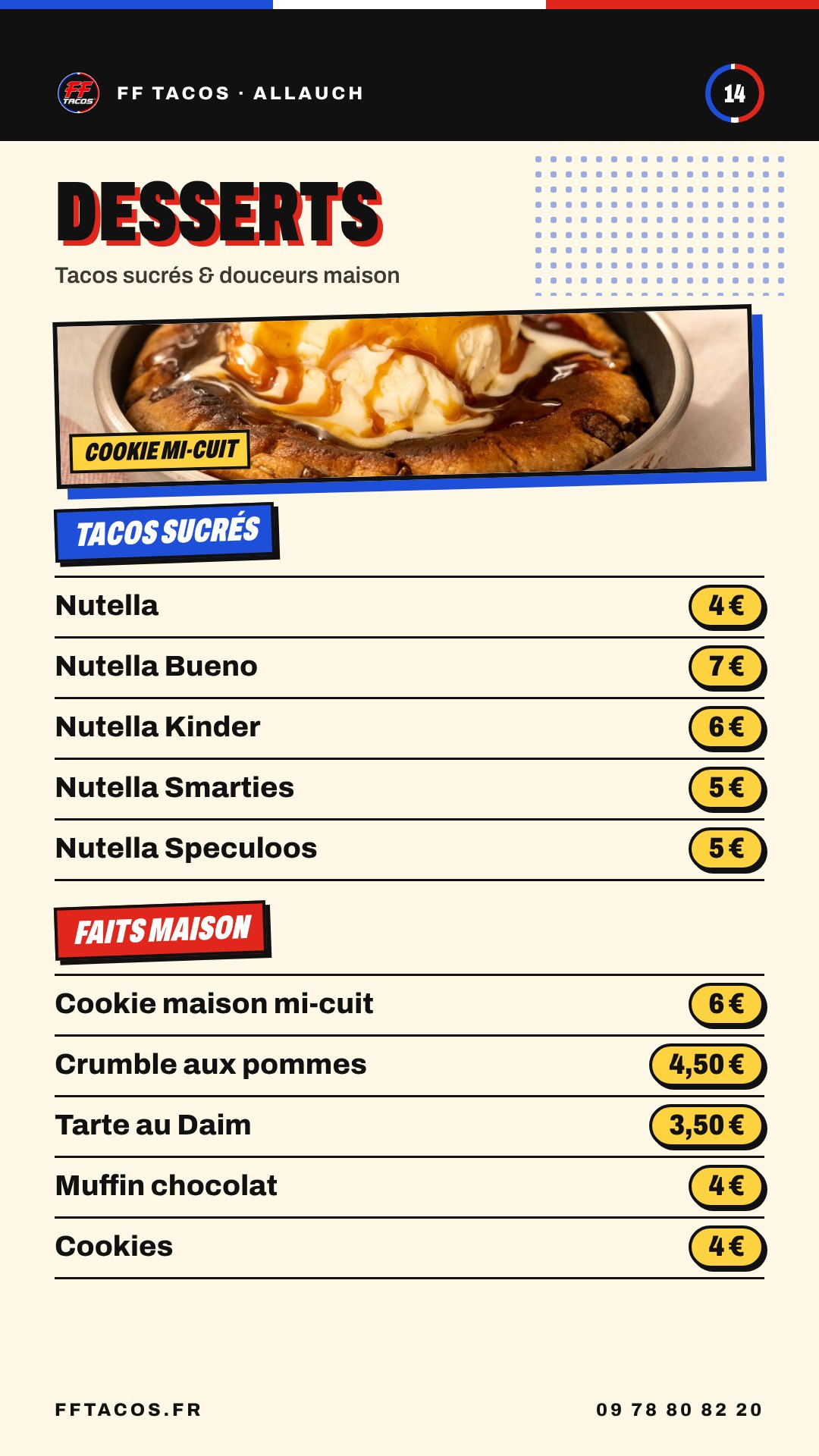 FF Tacos Allauch, Desserts